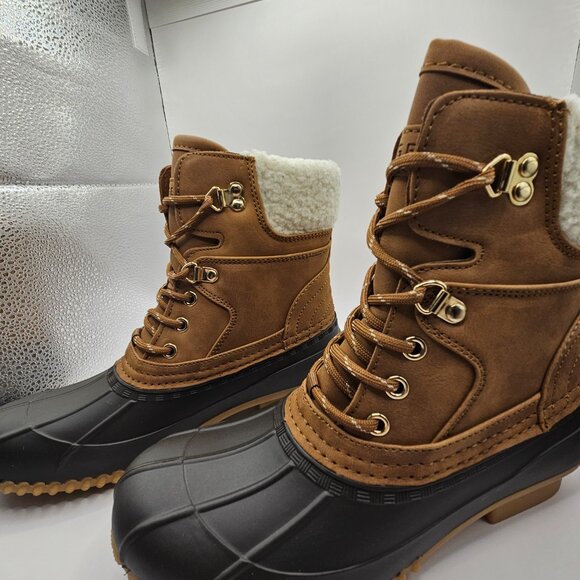 Tommy Hilfiger Women's Rainah Duck Booties Dark Brown Size 7m - Picture 4 of 8